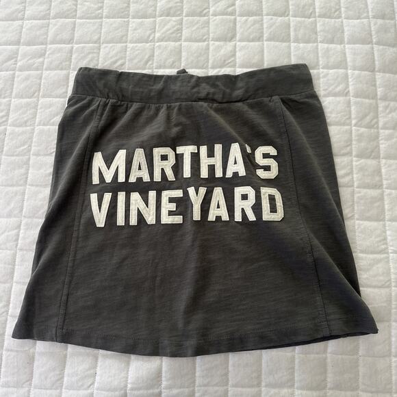 MARTHAS VINEYARD Womens Skirt Medium Gray Spellout Backside Jersey Casual Summer - Picture 1 of 8